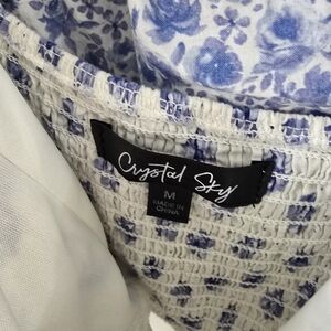 Crystal Sky Blue Floral Top/Skirt Set